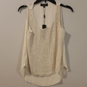 Beulah Beaded Tank Blouse off white High low new